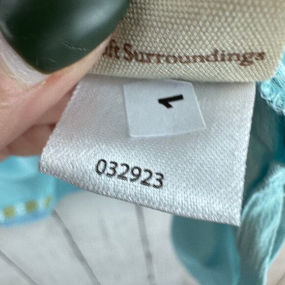 Soft Surroundings Blue River Island Embroidered Tunic 3/4 Sleeve Plus Size 2X - Picture 8 of 16